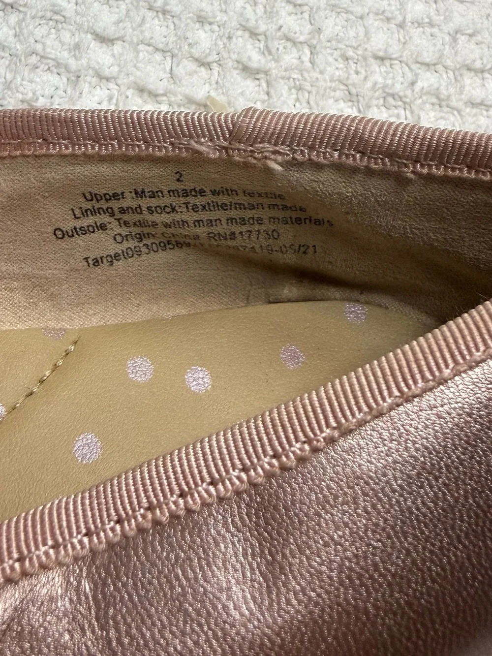 Cat & Jack Rose Gold Ballet Flats for Girls Size 2
